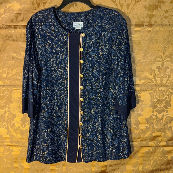 Ashley & Me Navy Blouse - Picture 1 of 7